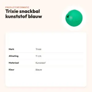 Trixie snackbal kunststof blauw 11 cm – verstelbare opening – productinformatie