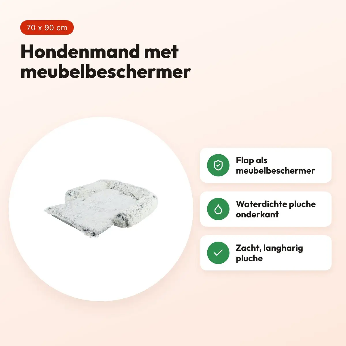Trixie Sofa Bed Harvey hondenmand wit/zwart 70 x 90 cm – meubelbeschermer – voordelen