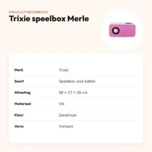 Trixie speelbox Merle vierkant vilt zand/roze 58 x 27 x 29 cm – productinformatie