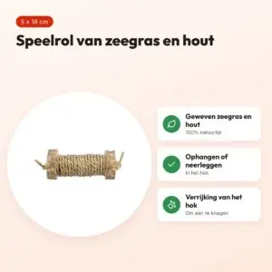 Trixie speelrol van zeegras en hout 5 x 18 cm – voor knaagdieren – voordelen