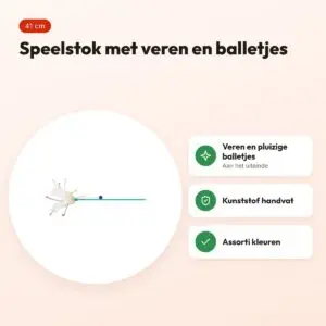 Trixie speelstok met veren voor katten 41 cm – assorti kleuren – voordelen