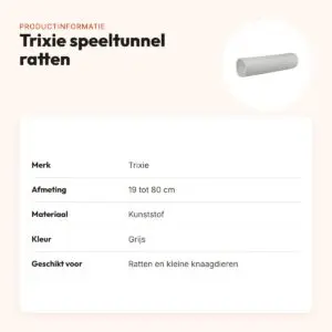 Trixie speeltunnel voor ratten 19-80 cm – grijs, uittrekbaar – productinformatie