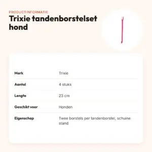 Trixie tandenborstelset hond 4 stuks 23 cm – schuine borstels – productinformatie