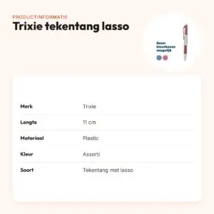 Trixie tekentang lasso 11 cm – plastic, assorti kleur – productinformatie