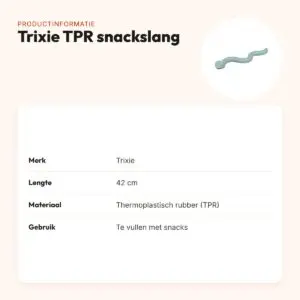 Trixie TPR snackslang 42 cm – hondenspeelgoed om te vullen – productinformatie