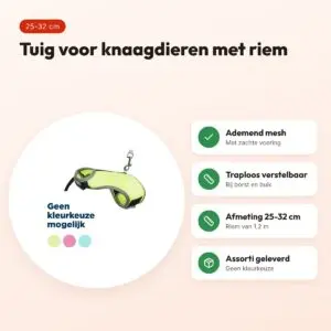 Trixie tuig voor knaagdieren met riem assorti 25-32 cm x 1,2 m – voordelen