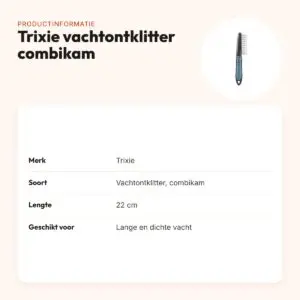 Trixie vachtontklitter combikam 22 cm – voor lange, dichte vacht – productinformatie