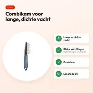 Trixie vachtontklitter combikam 22 cm – voor lange, dichte vacht – voordelen