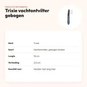 Trixie vachtontvilter gebogen tanden 19 cm – voor honden met lang haar – productinformatie
