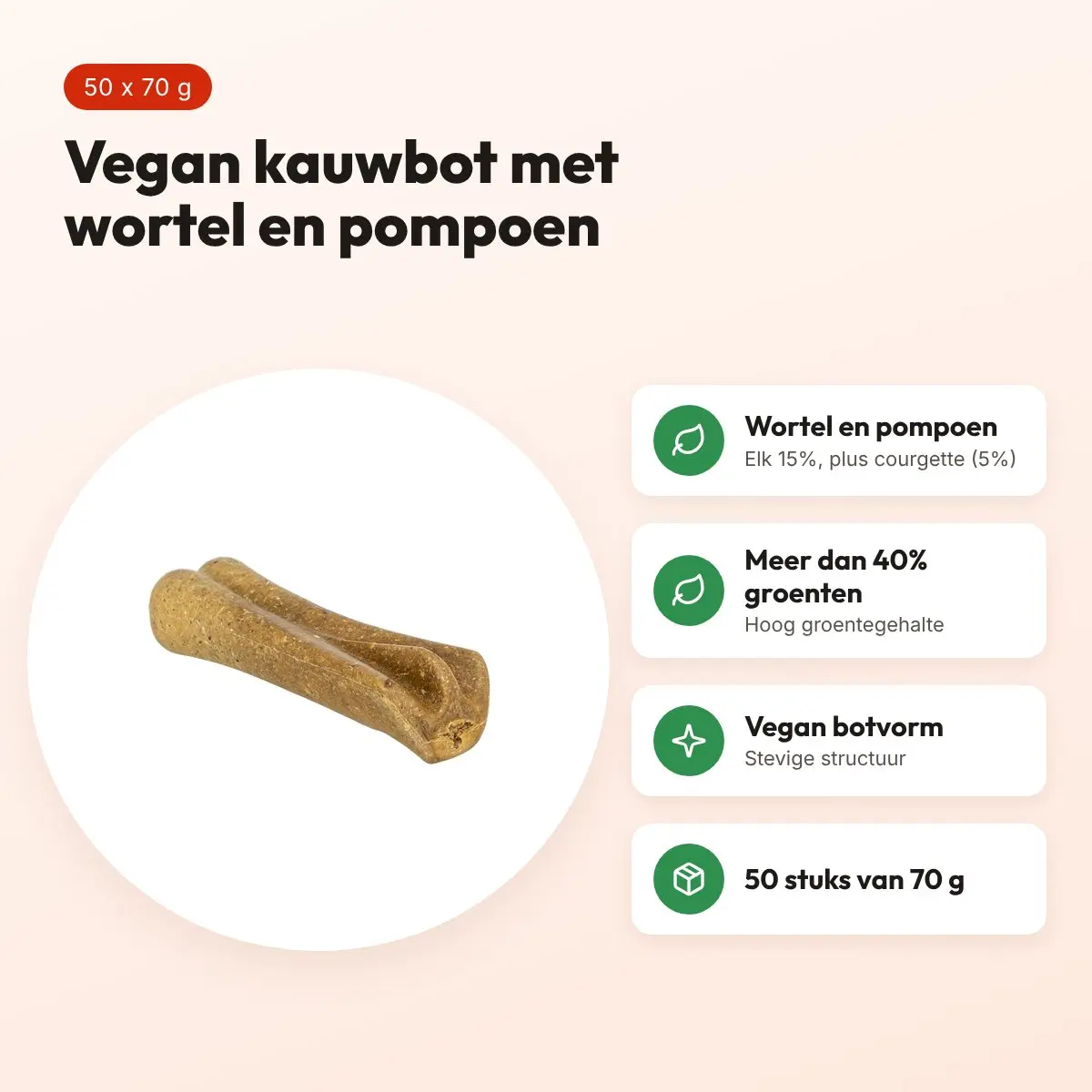 Trixie Vegan Bones kauwsnack met groente 50 x 70 g – voordelen