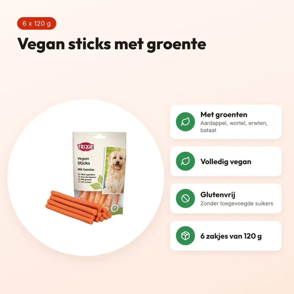 Trixie vegan sticks met groente 120 g – glutenvrije hondensnack – voordelen