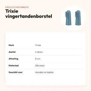 Trixie vingertandenborstel siliconen 6 cm – 2 stuks, hond en kat – productinformatie