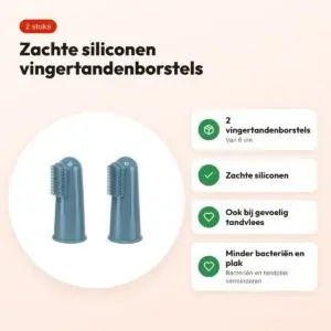 Trixie vingertandenborstel siliconen 6 cm – 2 stuks, hond en kat – voordelen