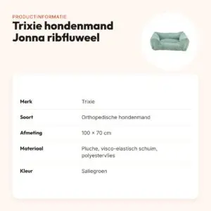 Trixie Vital hondenmand Jonna ribfluweel saliegroen 100 x 70 cm – productinformatie
