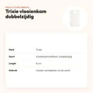 Trixie vlooienkam dubbelzijdig 9 cm – productinformatie
