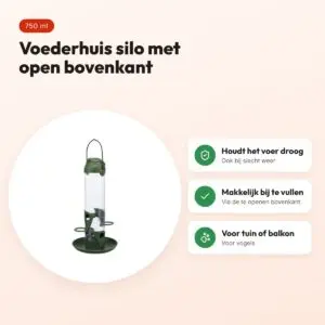 Trixie voederhuis silo 750 ml 15 x 15 x 29 cm – met open bovenkant – voordelen