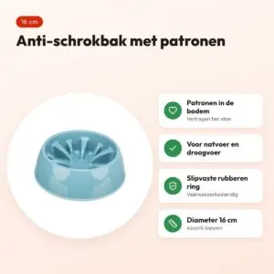 Trixie voerbak Slowfeeding kunststof/TPR assorti 16 cm – voor honden – voordelen