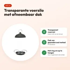 Trixie voersilo zwart 560 ml – transparant, met afneembaar dak – voordelen