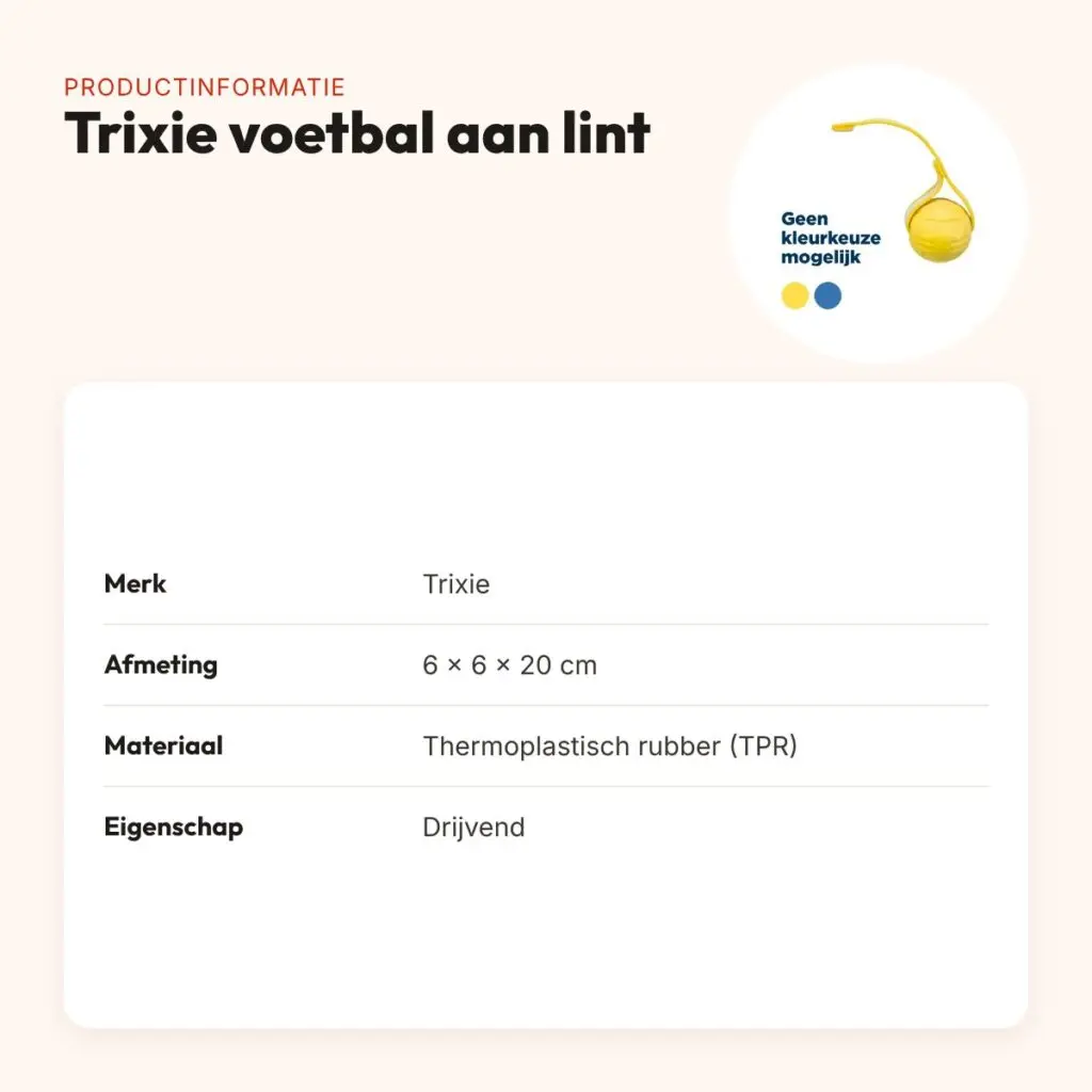 Trixie voetbal aan lint TPR 6 x 6 x 20 cm – drijvend hondenspeelgoed – productinformatie