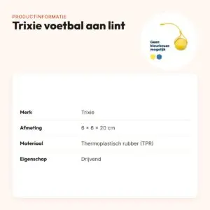 Trixie voetbal aan lint TPR 6 x 6 x 20 cm – drijvend hondenspeelgoed – productinformatie