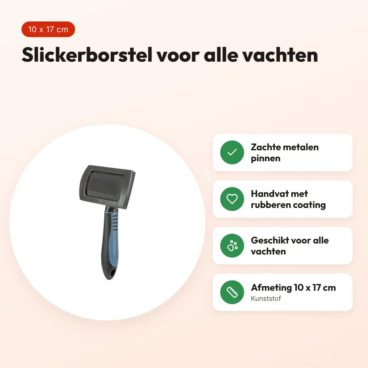 Trixie zachte slickerborstel kunststof 10 x 17 cm – voordelen