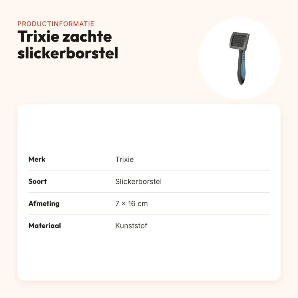 Trixie zachte slickerborstel kunststof 7 x 16 cm – productinformatie