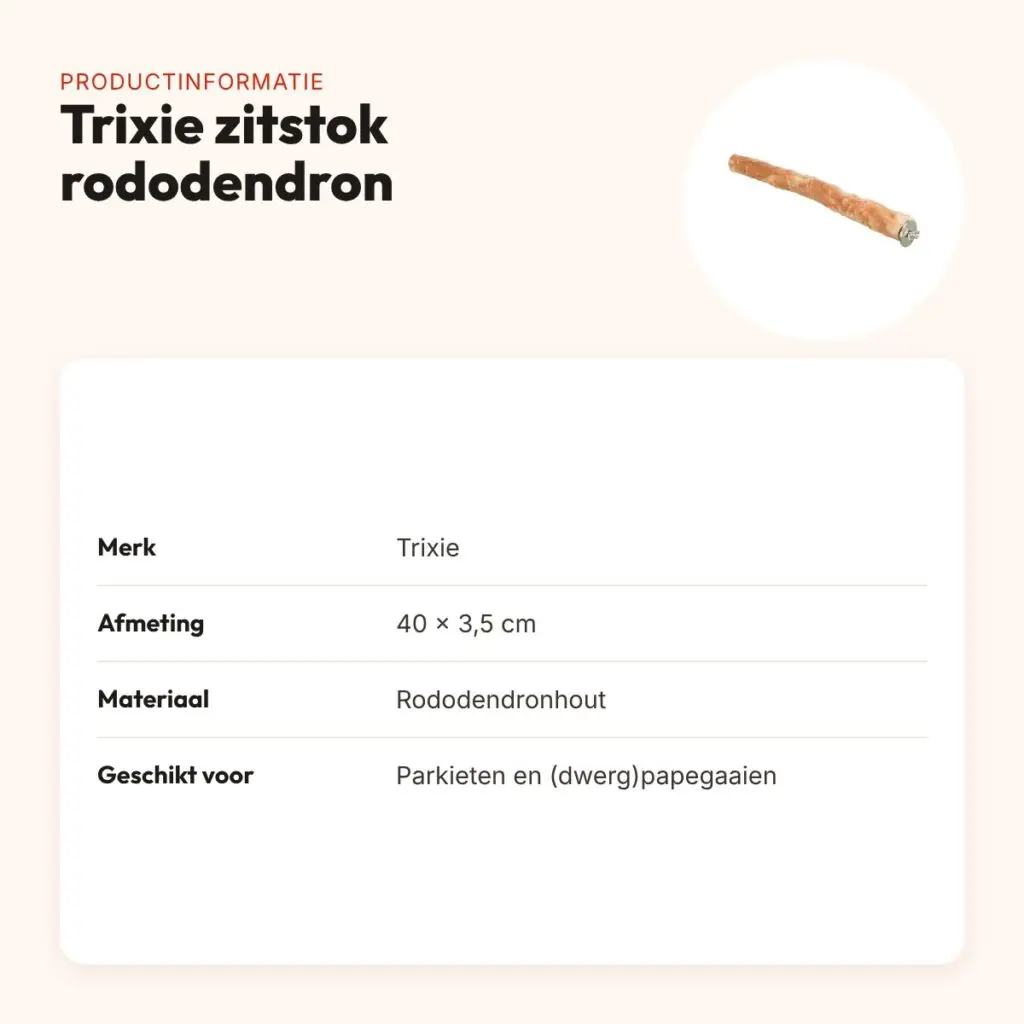 Trixie zitstok rododendron 40 x 3,5 cm – met schroefbevestiging – productinformatie