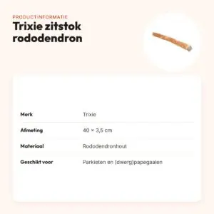 Trixie zitstok rododendron 40 x 3,5 cm – met schroefbevestiging – productinformatie