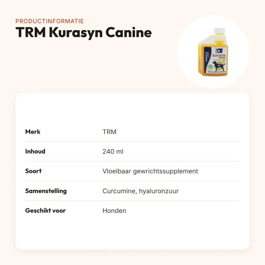 TRM Kurasyn Canine 240 ml – gewrichtssupplement voor honden – productinformatie