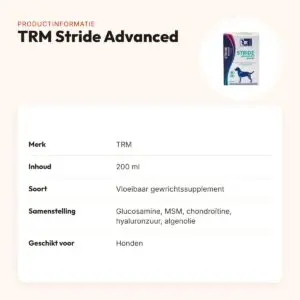 TRM Stride Advanced 200 ml – gewrichtssupplement voor honden – productinformatie