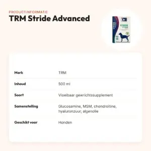 TRM Stride Advanced 500 ml – gewrichtssupplement voor honden – productinformatie