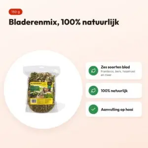 Utopia bladerenmix 150 g – ruwvoer voor konijnen en knaagdieren – voordelen