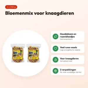 Utopia bloemenmix knaagdieren 250 g – aanvullend voer – multipack 2 stuks – voordelen