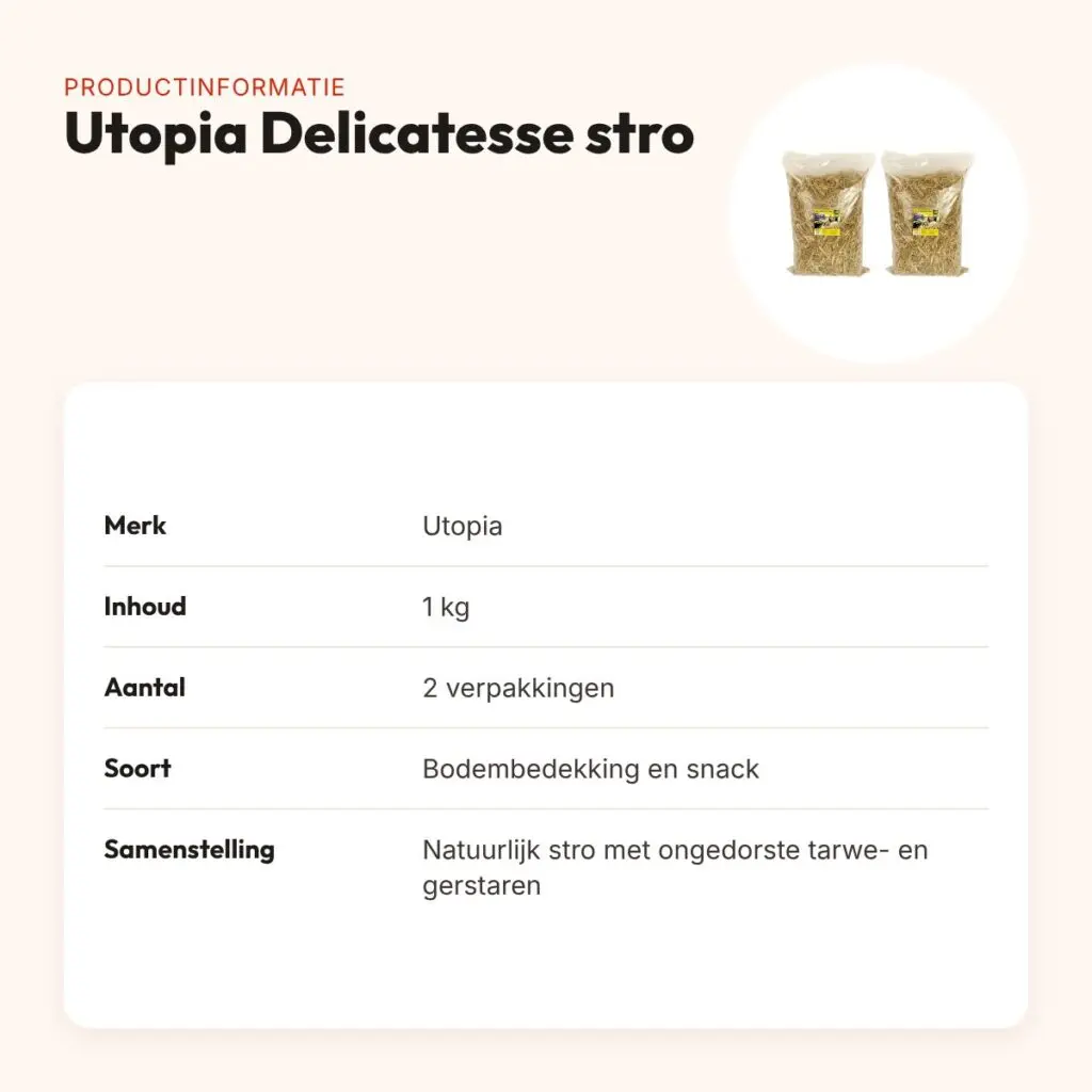 Utopia Delicatesse stro 1 kg met gerstaren – multipack 2 stuks – productinformatie