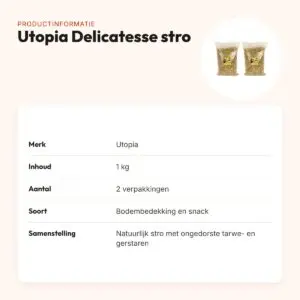 Utopia Delicatesse stro 1 kg met gerstaren – multipack 2 stuks – productinformatie