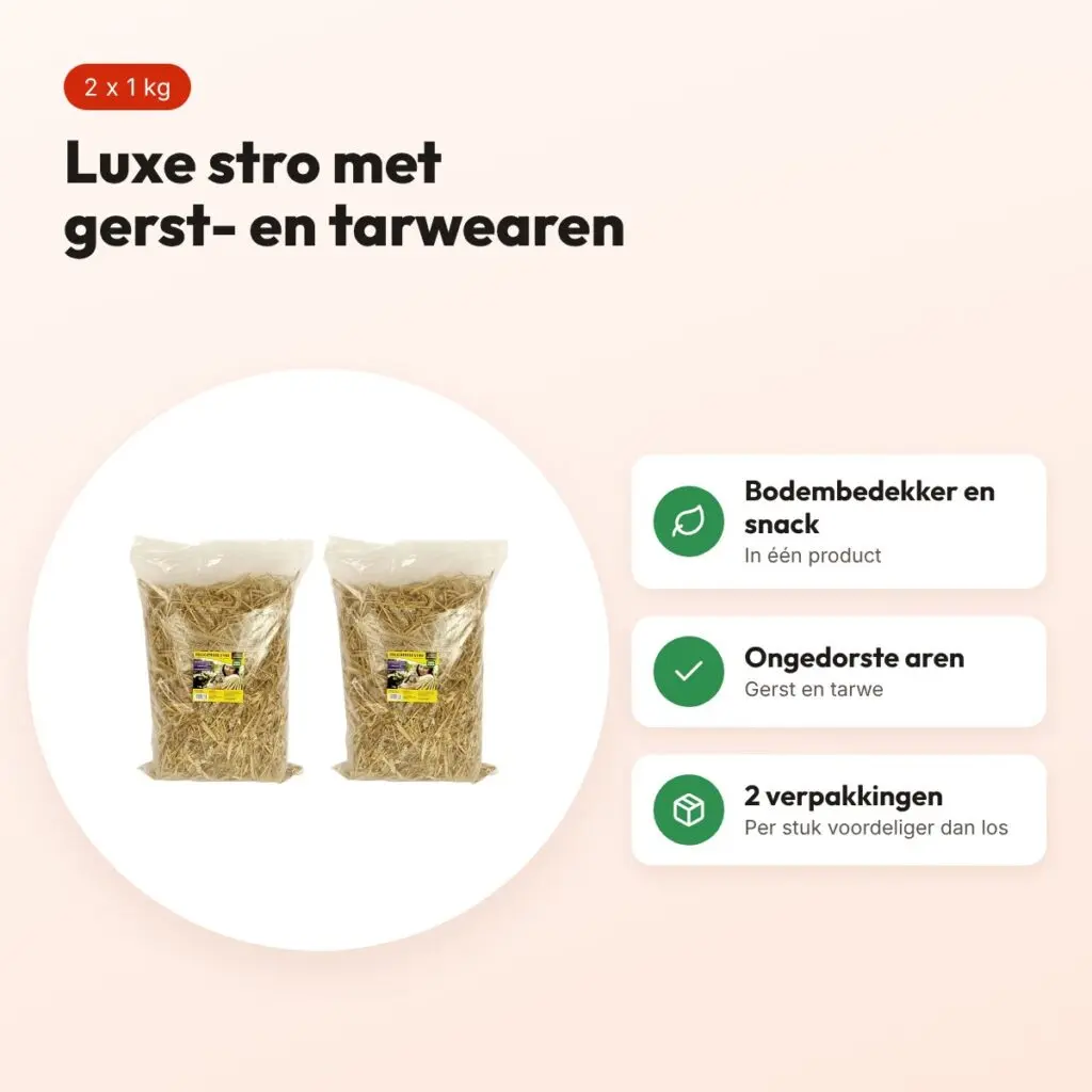 Utopia Delicatesse stro 1 kg met gerstaren – multipack 2 stuks – voordelen