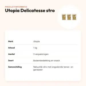 Utopia Delicatesse stro 1 kg met gerstaren – multipack 3 stuks – productinformatie