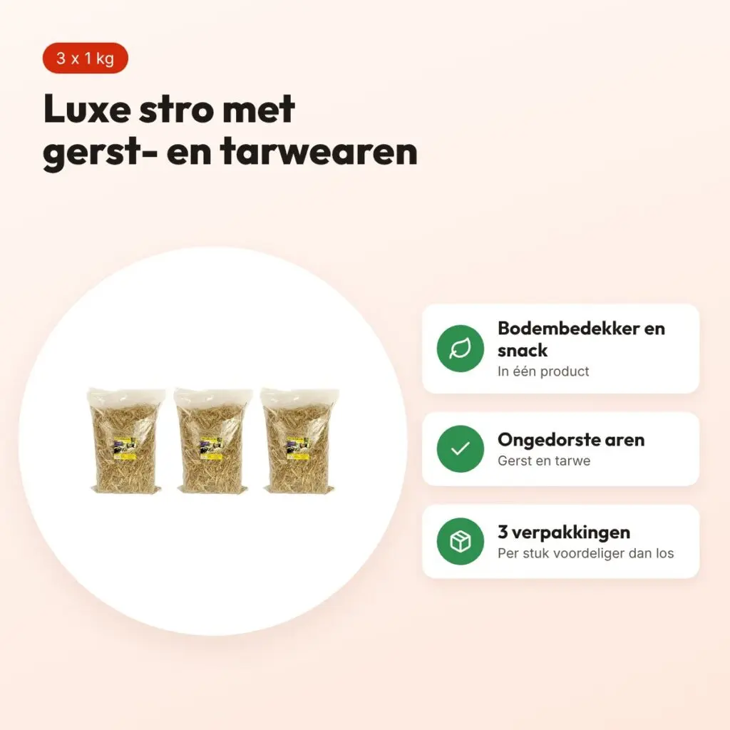 Utopia Delicatesse stro 1 kg met gerstaren – multipack 3 stuks – voordelen
