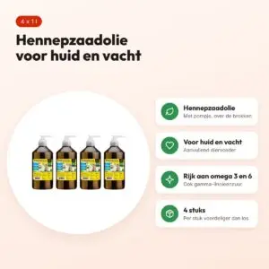 Utopia Diertotaal hennepzaadolie met pompje 1 l – multipack 4 stuks – voordelen