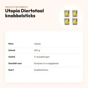 Utopia Diertotaal knabbelsticks 450 g – multipack 4 stuks – productinformatie
