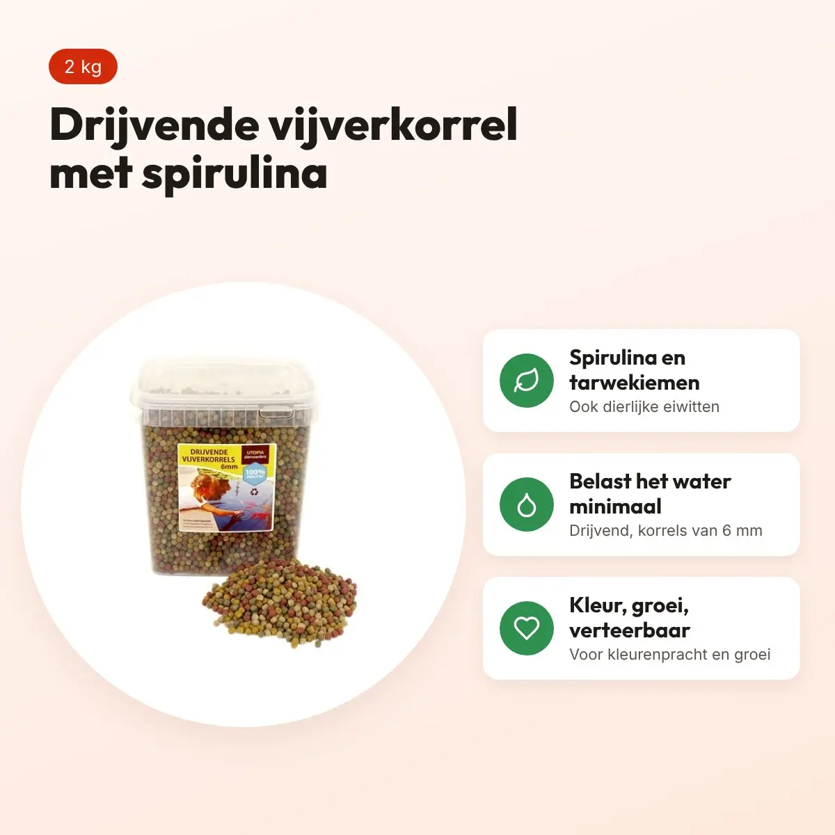 Utopia Diertotaal vijverkorrel drijvend 6 mm 2 kg – voordelen