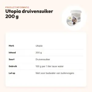 Utopia druivensuiker 200 g – verlaagt het vriespunt van drinkwater – productinformatie