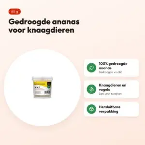 Utopia gedroogde ananas 80 g – fruitsnack voor knaagdieren en vogels – voordelen