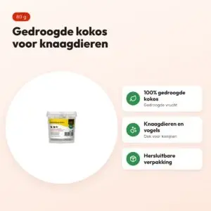 Utopia gedroogde kokos 80 g – fruitsnack voor knaagdieren en vogels – voordelen