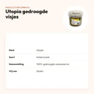 Utopia gedroogde visjes 60 g – hypoallergene snack – productinformatie