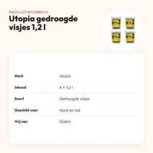 Utopia gedroogde visjes voor hond en kat 1,2 l – multipack 4 stuks – productinformatie