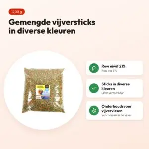 Utopia gemengde vijversticks 1200 g – onderhoudsvoer voor vijvervissen – voordelen