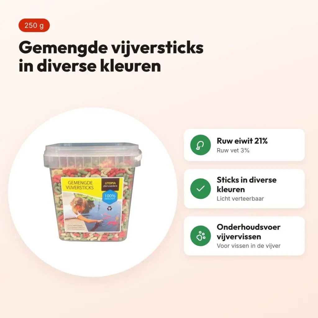 Utopia gemengde vijversticks 250 g – onderhoudsvoer voor vijvervissen – voordelen