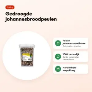 Utopia johannesbrood 200 g – natuurlijke snack voor konijnen en knaagdieren – voordelen