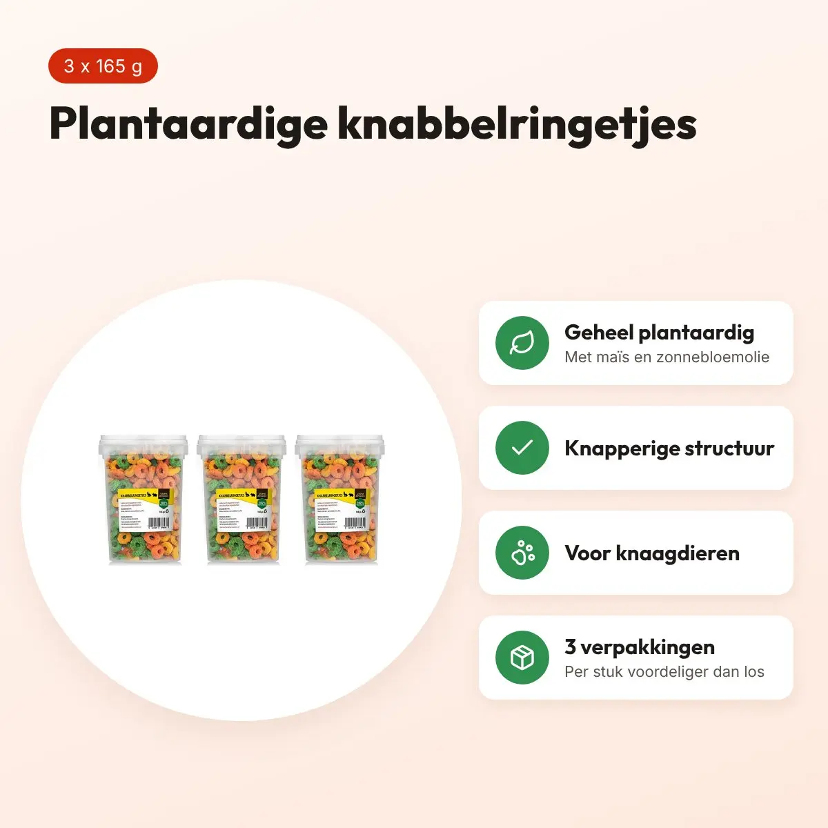 Utopia knabbelringetjes knaagdieren 165 g – plantaardig, multipack 3 stuks – voordelen